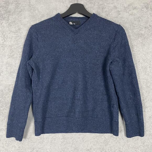 The Commons Sweater Mens XL Navy Blue 100% Merino Wool Pullover V Neck Classic - Picture 1 of 10